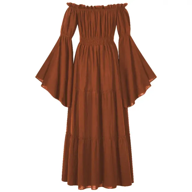 Robe cosplay médiévale Renaissance à épaules dénudées pour la scène détail 14