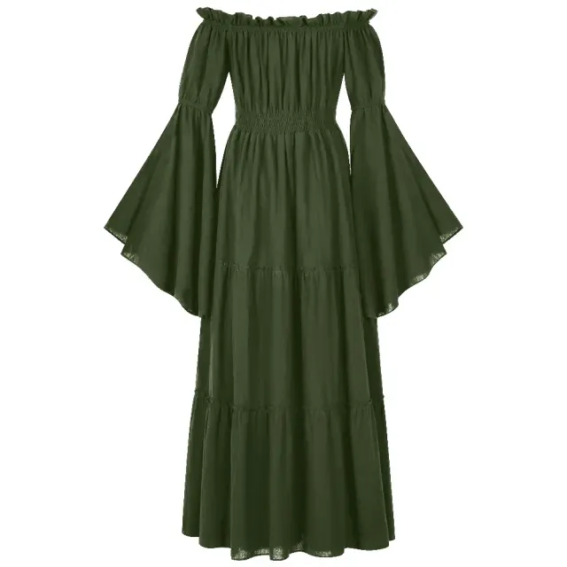 Robe cosplay médiévale Renaissance à épaules dénudées pour la scène détail 17