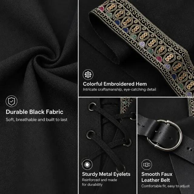 Mittelalterliches Renaissance-Templer-Wikingerritter-Cosplay-Kostüm Detail 4