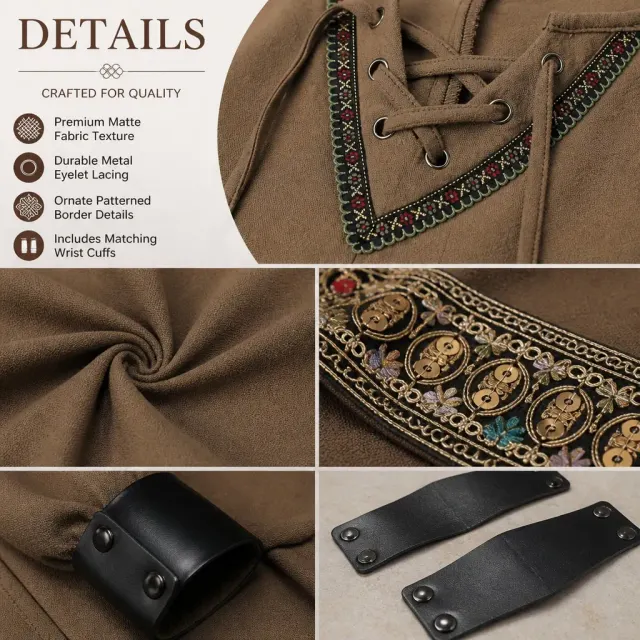 Mittelalterliches Renaissance-Templer-Wikingerritter-Cosplay-Kostüm Detail 9