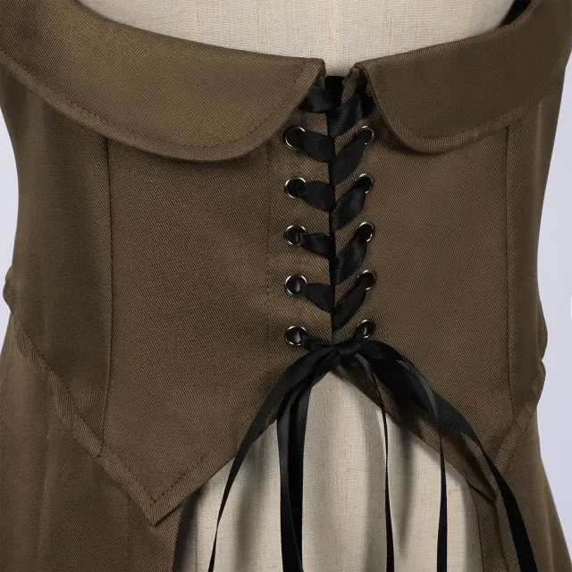 Ärmelloses Vintage-Mittelalter-Steampunk-Cosplay-Kleid mit Schnürung Detail 5