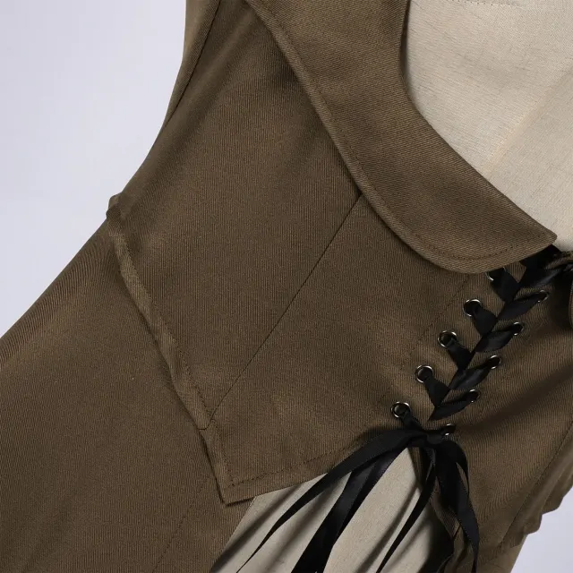 Ärmelloses Vintage-Mittelalter-Steampunk-Cosplay-Kleid mit Schnürung Detail 6