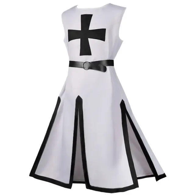 Robe cosplay de chevalier templier médiéval pour la scène et les soirées détail 1
