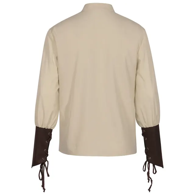 Mittelalterliches Wikinger-Piraten-Cosplay-Kostüm für Herren – Set mit Hemd, Weste und Hose Detail 3