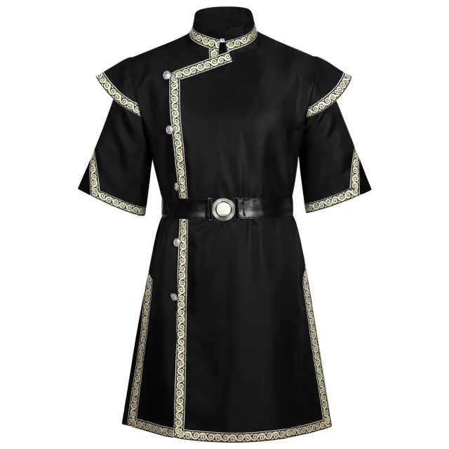 Mittelalterliches Wikinger-Tunika-Kostüm mit Taillenbindung für Ritter-Cosplay Detail 2
