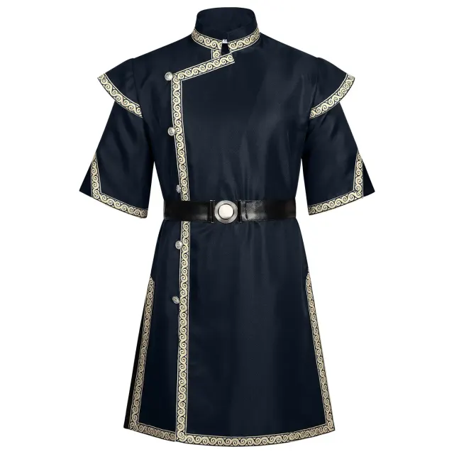 Mittelalterliches Wikinger-Tunika-Kostüm mit Taillenbindung für Ritter-Cosplay Detail 10