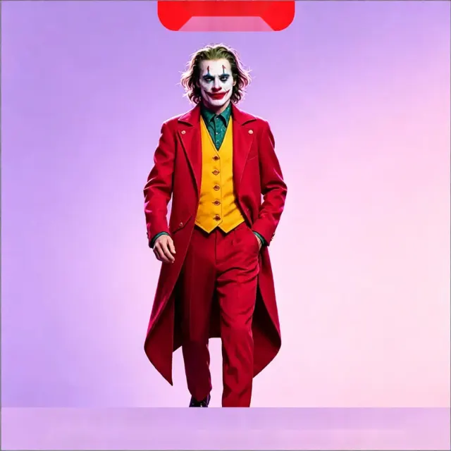 Ce costume de queue-de-pie de clown d'Halloween pour homme présente des détails colorblock rouge et jaune, des manches longues et un pantalon long.