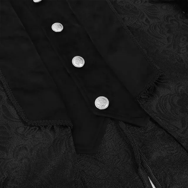 detalle de Disfraz de escenario de frac victoriano gótico steampunk para hombre 13