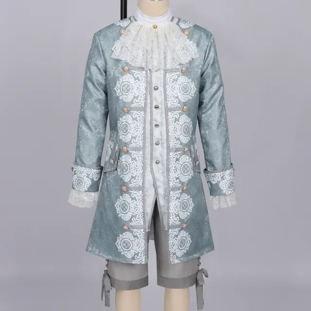 Ensemble costume cosplay baroque rococo du XVIIIe siècle pour homme détail 1