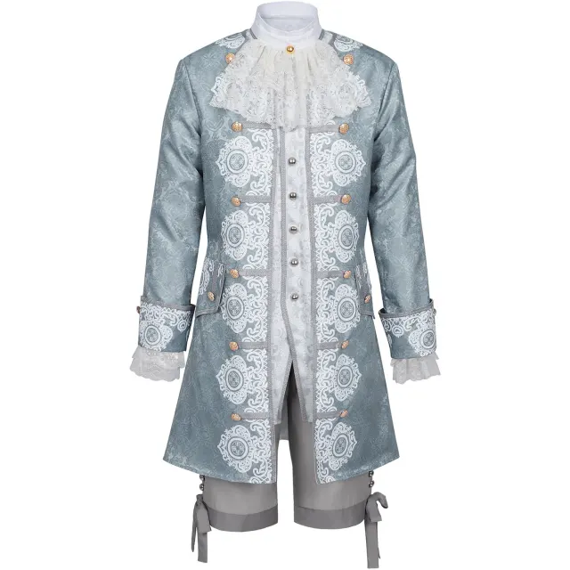 Ensemble costume cosplay baroque rococo du XVIIIe siècle pour homme détail 2