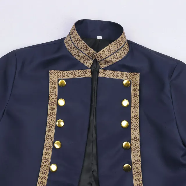 Men's 18th Century Colonial Officer Military Uniform Costume detail 4
