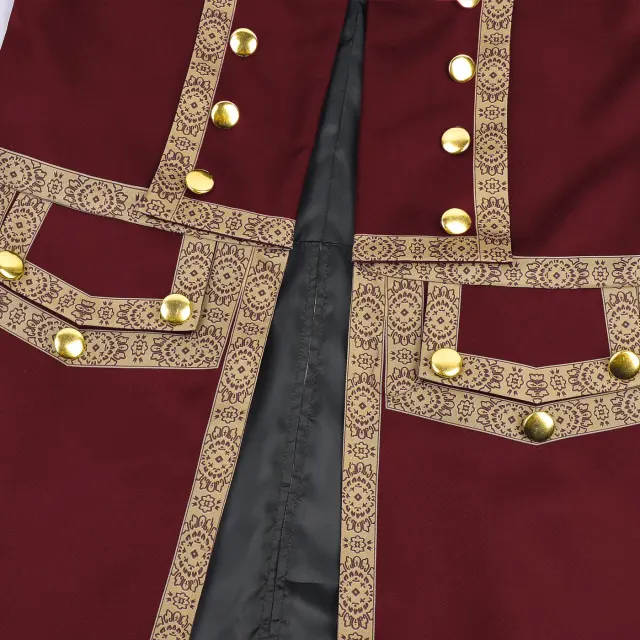 Men's 18th Century Colonial Officer Military Uniform Costume detail 11
