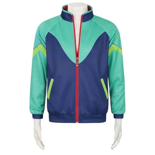 detalle de Disfraz cosplay de anime para hombre con chaqueta sin mangas y pantalón, estilo Max 1