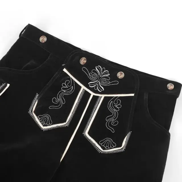 detalle de Pantalón con tirantes bávaro de Oktoberfest para hombre para escenario y fiesta 4