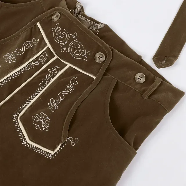 detalle de Pantalón con tirantes bávaro de Oktoberfest para hombre para escenario y fiesta 13