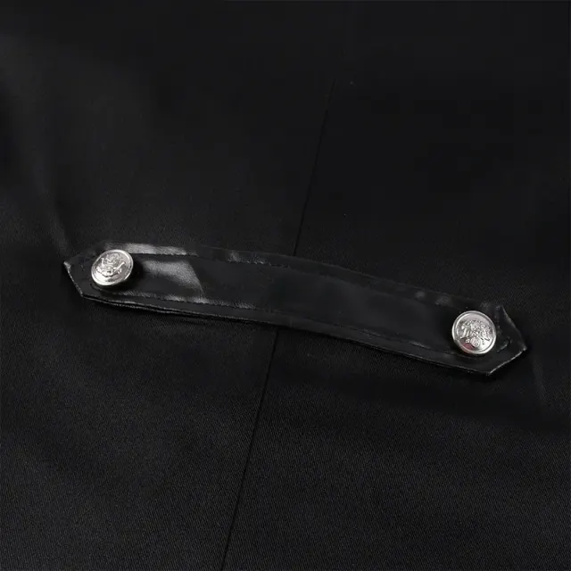 Unisex Medieval Punk Mid-Length Tailcoat Stage Costume detail 9