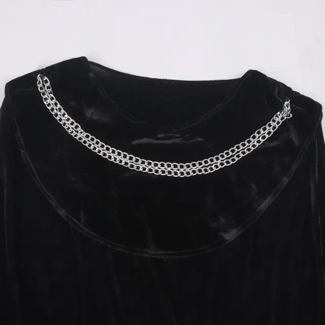 Tudor-Renaissance-Prinz-Kostüm für Herren mit Umhang in Schwarz Detail 13