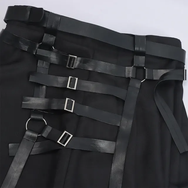 detalle de Pantalón falda plisado cosplay gótico ciber steampunk para hombre 6