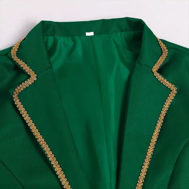 Frack für Herren im mittelalterlichen Prinzenstil mit Goldbesatz für Cosplay Detail 2