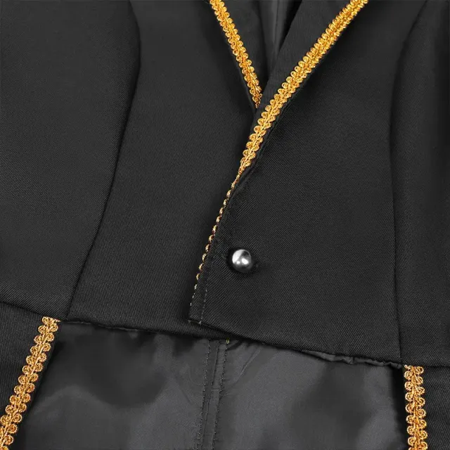 Frack für Herren im mittelalterlichen Prinzenstil mit Goldbesatz für Cosplay Detail 14
