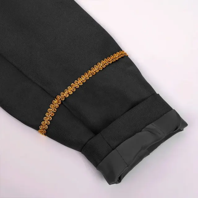 Frack für Herren im mittelalterlichen Prinzenstil mit Goldbesatz für Cosplay Detail 15