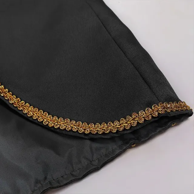 Frack für Herren im mittelalterlichen Prinzenstil mit Goldbesatz für Cosplay Detail 17