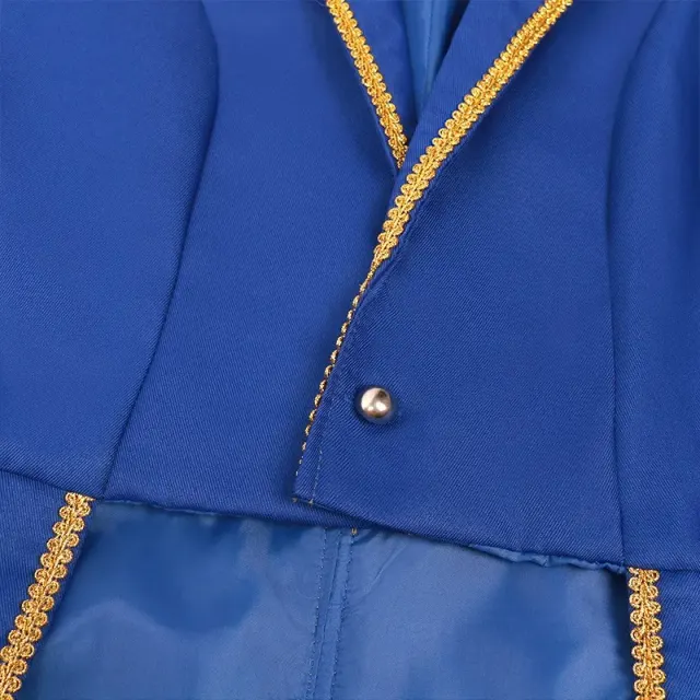 Frack für Herren im mittelalterlichen Prinzenstil mit Goldbesatz für Cosplay Detail 23