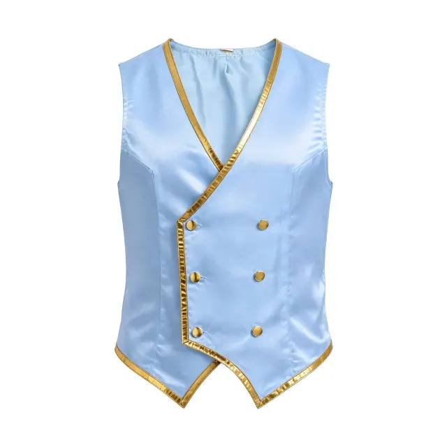 Herren-Weste mit Goldbesatz im Steampunk- und viktorianischen Stil für Halloween-Cosplay Detail 1