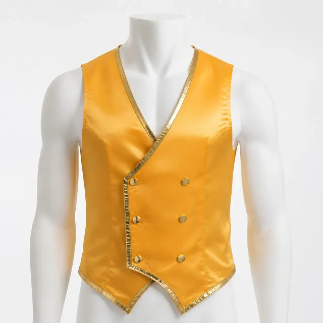 Herren-Weste mit Goldbesatz im Steampunk- und viktorianischen Stil für Halloween-Cosplay Detail 2
