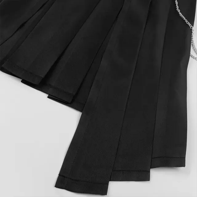 Men's Dark Gothic Asymmetric Pleated Cosplay Skirt detail 6