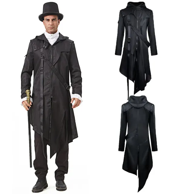 Gothic-Cosplay-Jackenkostüm für Herren für Halloween und Theaterbekleidung.