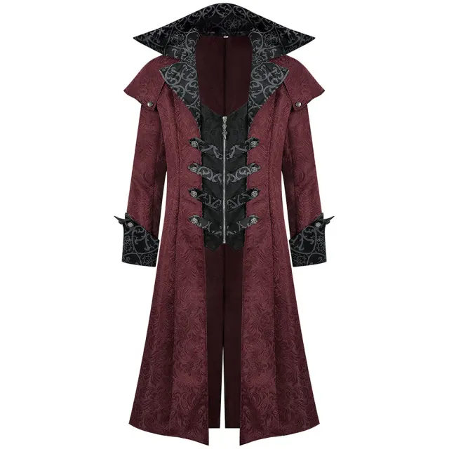 Gothic-Mittelalter-Halloween-Cosplay-Manteljacke für Herren Detail 1