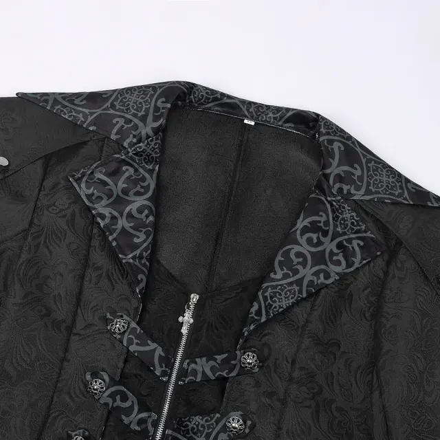 Gothic-Mittelalter-Halloween-Cosplay-Manteljacke für Herren Detail 11