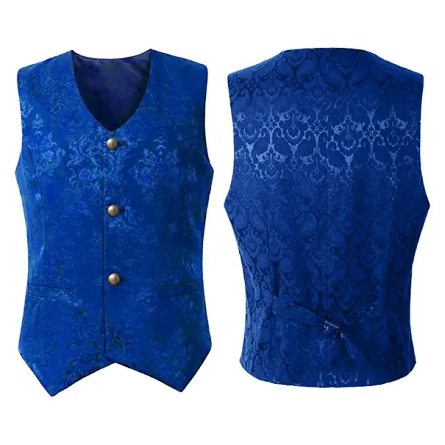Gothic-Mittelalter-Jacquard-Weste für Herren für Bühne und Cosplay Detail 12