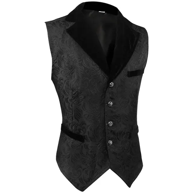 Gothic-Mittelalter-Jacquard-Weste für Herren für Bühne und Cosplay Detail 14