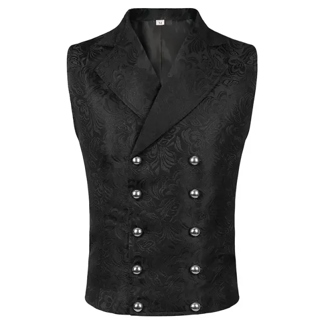 Gothic-Mittelalter-Jacquard-Weste für Herren für Bühne und Cosplay Detail 16