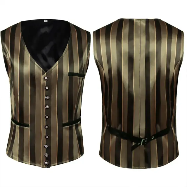 Gothic-Mittelalter-Jacquard-Weste für Herren für Bühne und Cosplay Detail 19