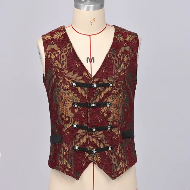 Men's Gothic Punk Medieval Cosplay Vest detail 1