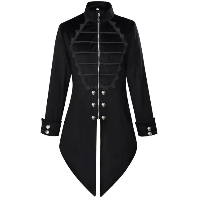 detalle de Frac medieval gótico para hombre para cosplay de vampiro de Halloween 1