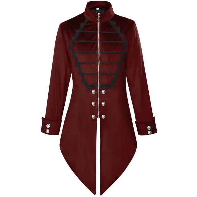 detalle de Frac medieval gótico para hombre para cosplay de vampiro de Halloween 11