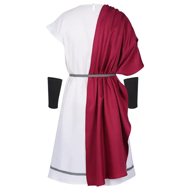 detalle de Conjunto de disfraz de toga griega romana y frac con ribete dorado para hombre 3