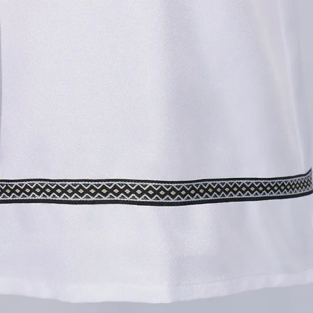 detalle de Conjunto de disfraz de toga griega romana y frac con ribete dorado para hombre 7