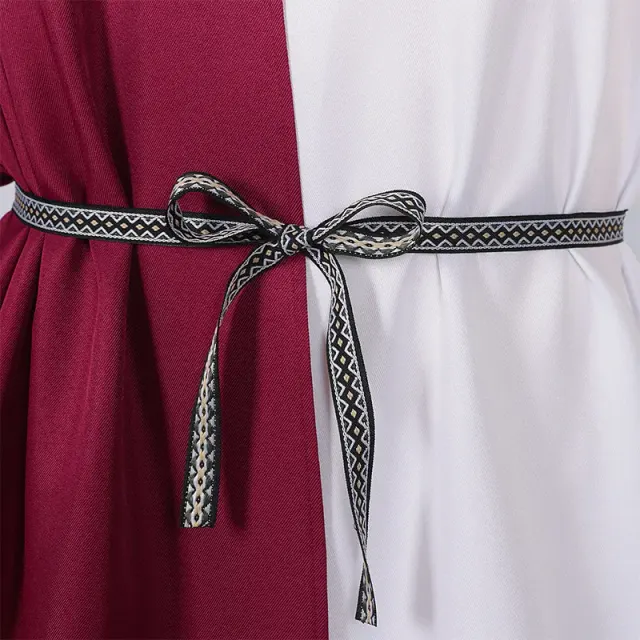 detalle de Conjunto de disfraz de toga griega romana y frac con ribete dorado para hombre 9