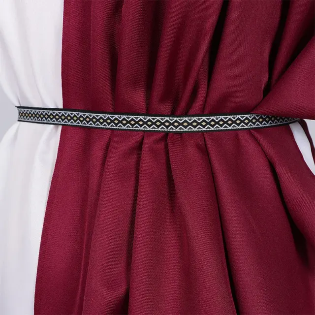 detalle de Conjunto de disfraz de toga griega romana y frac con ribete dorado para hombre 11
