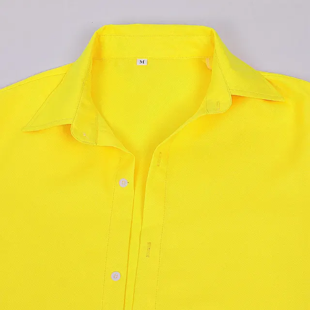 Men's Halloween Yellow Clown Shirt & Polka Dot Tie Costume Set detail 5