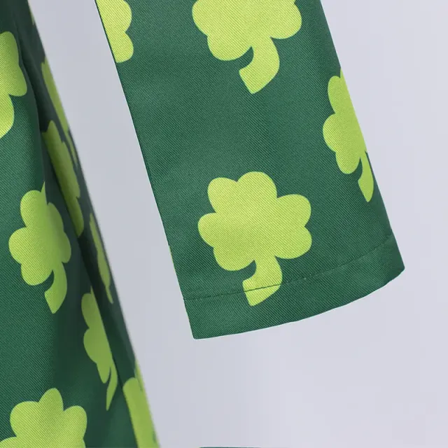 Men's Irish Four-Leaf Clover Tailcoat Costume Set for Cosplay Party detail 4