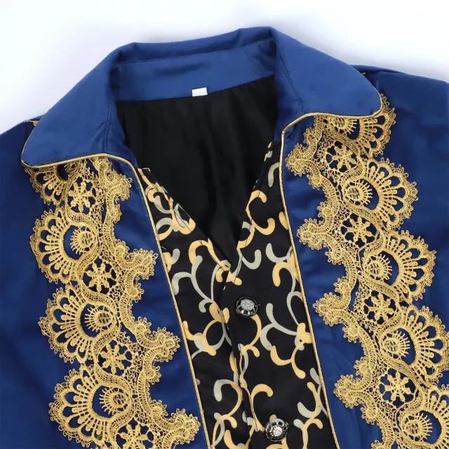 Herren-Spitzenfrack Mittelalter-Punk Cosplay-Mantel Detail 9