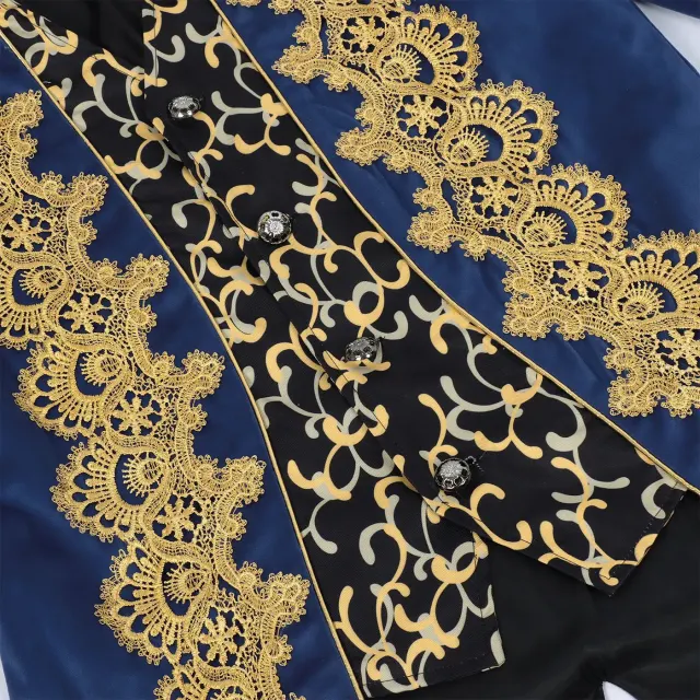 Herren-Spitzenfrack Mittelalter-Punk Cosplay-Mantel Detail 10