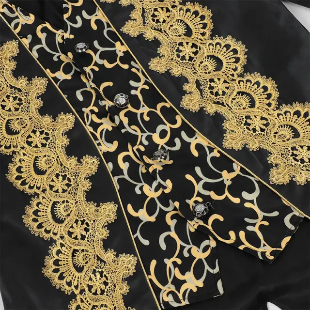 Herren-Spitzenfrack Mittelalter-Punk Cosplay-Mantel Detail 20