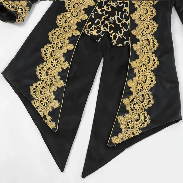 Herren-Spitzenfrack Mittelalter-Punk Cosplay-Mantel Detail 21